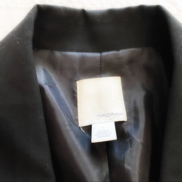 Halogen BLACK NOTCHED LAPEL SINGLE BUTTON BLAZER JACKET - 6 - Picture 8 of 12